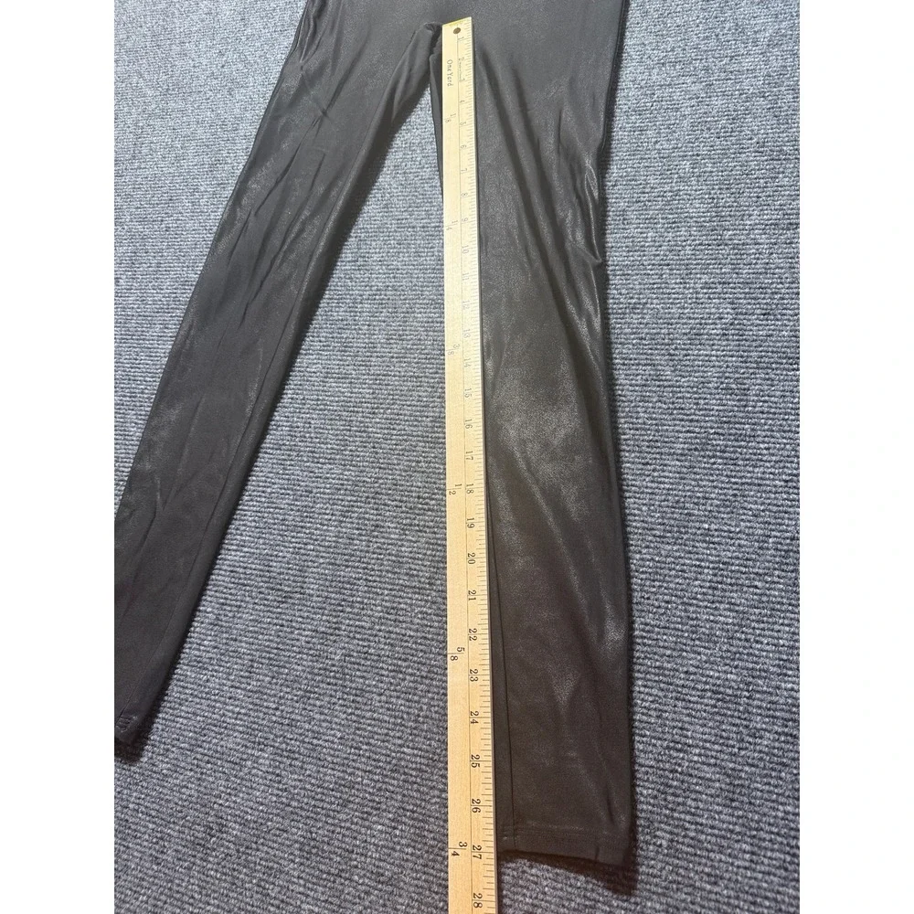 Spanx Faux Leather Leggings Women Medium Black Excellent Faux‎ Leather High Rise